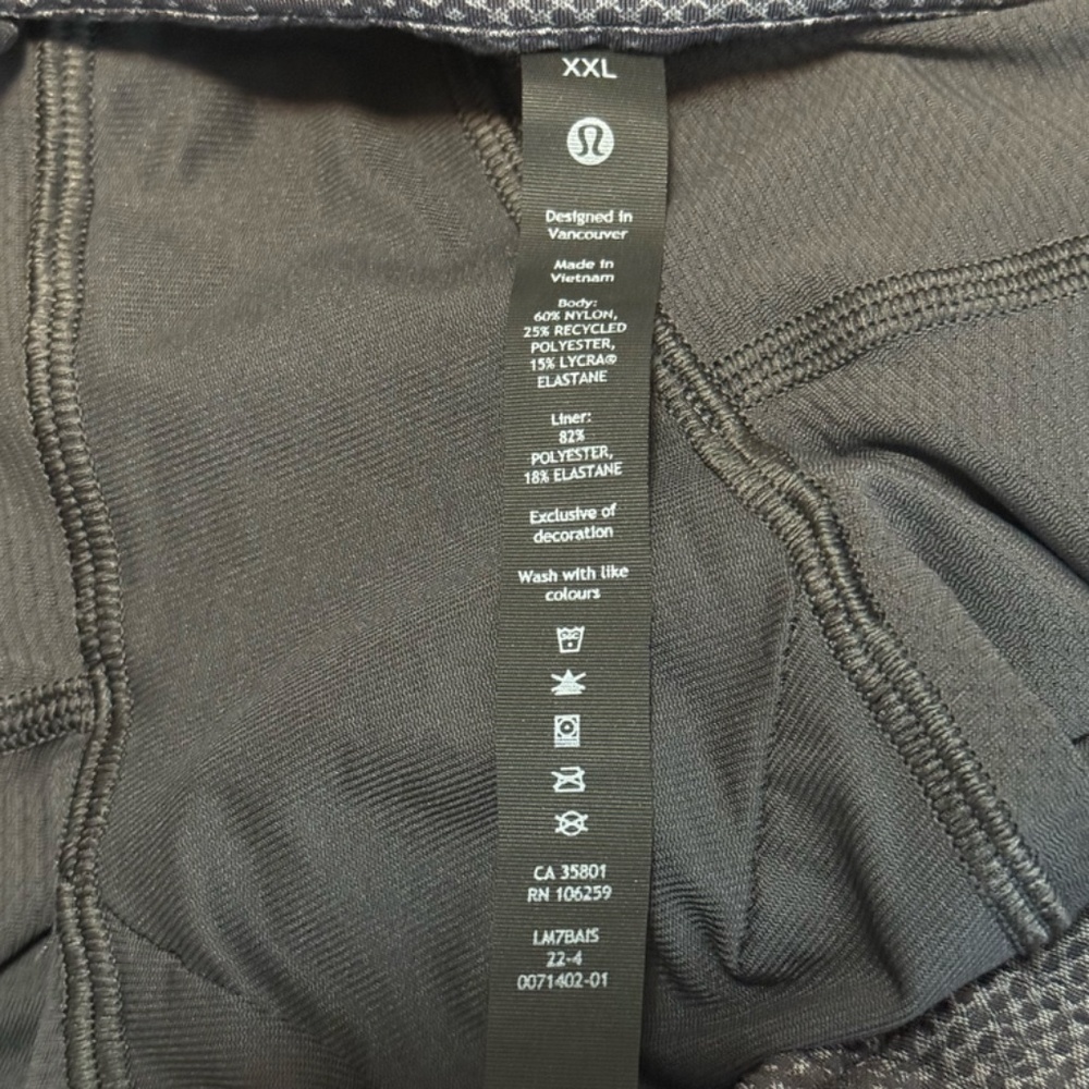 lululemon - Surge Lined Grey Pattern Running Short 6" Inseam - Mens XXL - Picture 3 of 16
